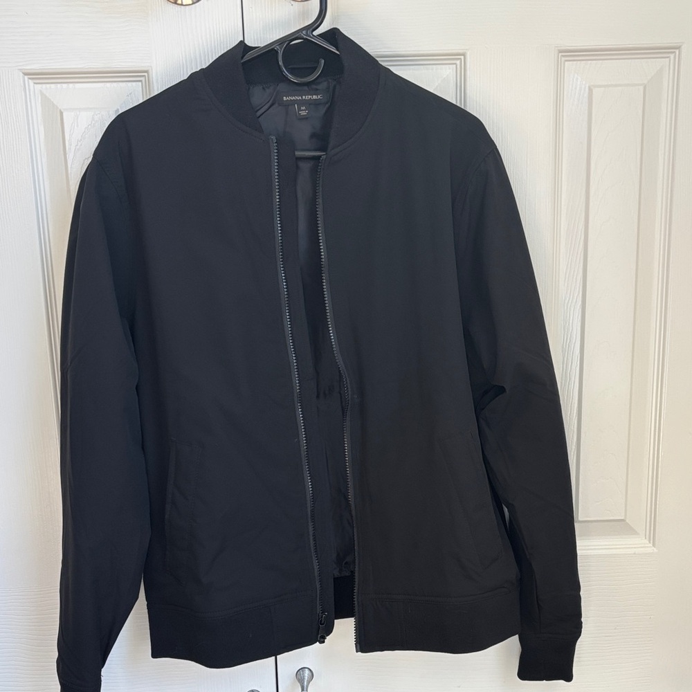 Banana Republic Men's Classic Black Bomber Jacket